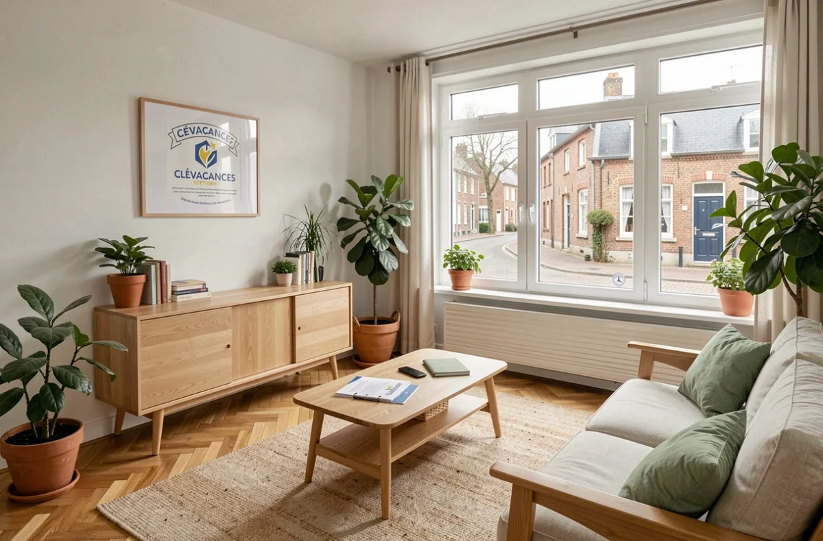 Appartement de location labellisé Clévacances dans le Nord avec certification affichée et décoration soignée