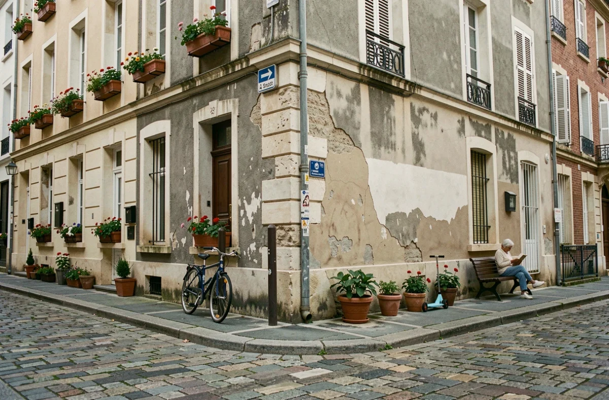 Rue résidentielle de Blois montrant le contraste entre quartiers bien entretenus et zones plus dégradées pour guider le choix de logement selon son profil