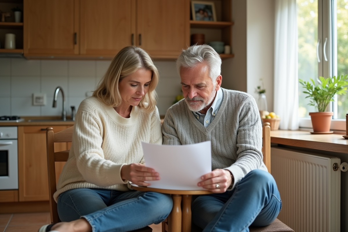 Couple discutant options de pret immobilier à la maison
