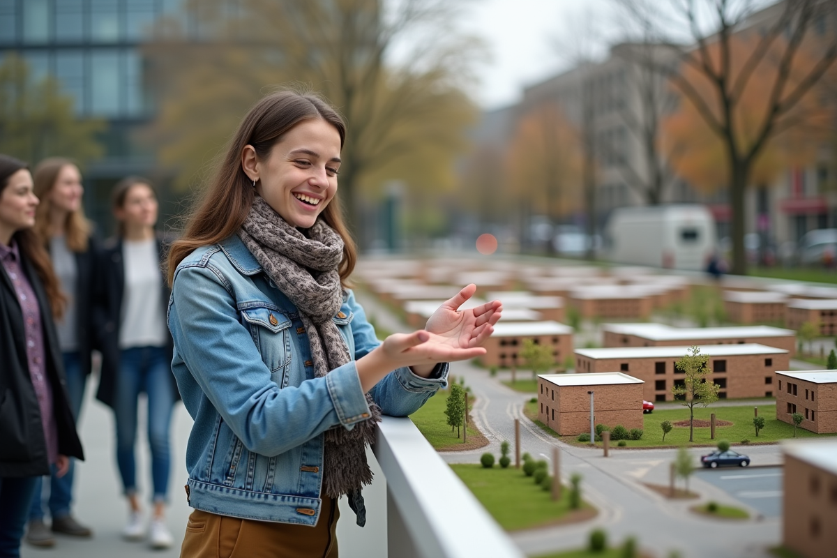 Jeune femme souriante près d