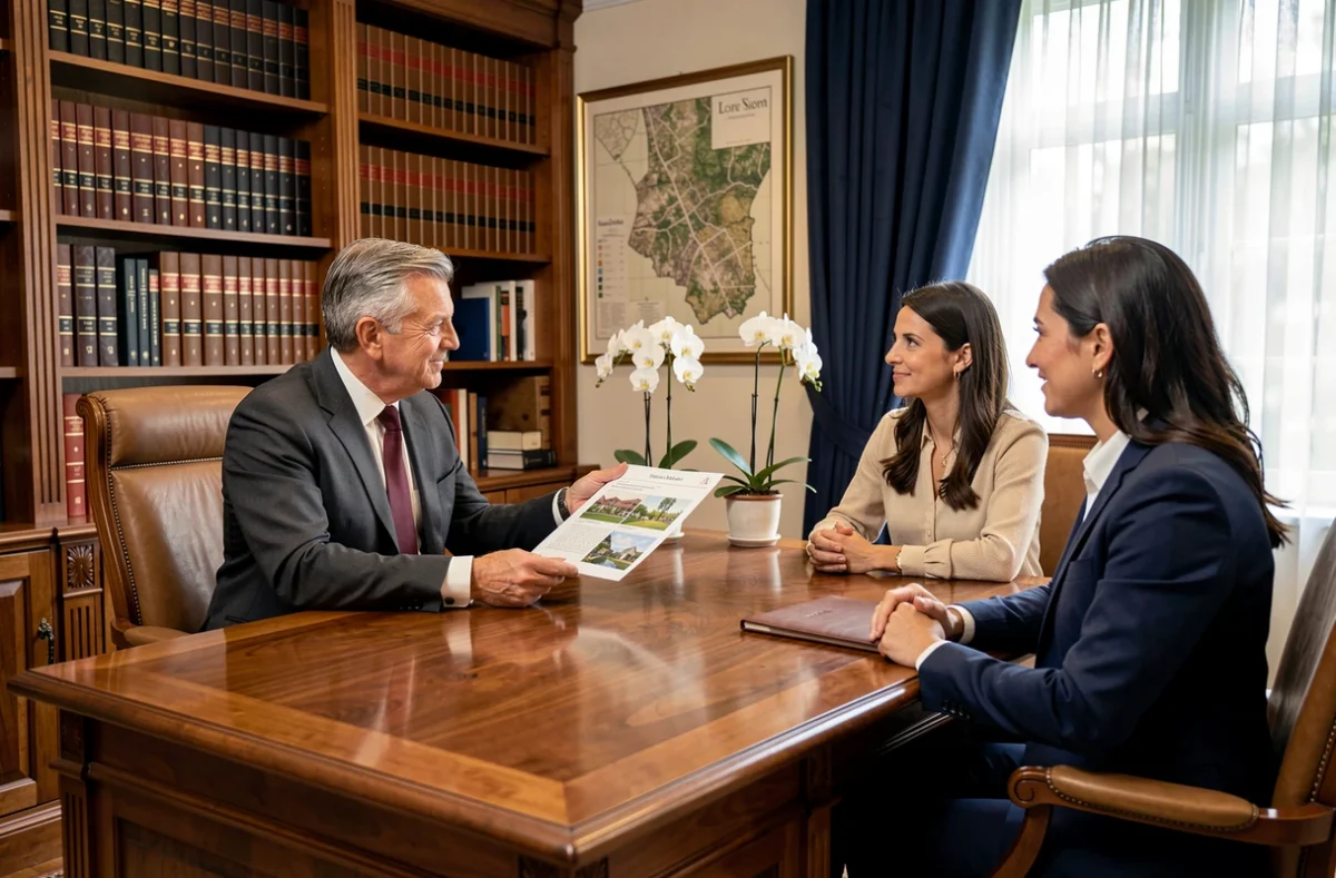 Conseiller en patrimoine de Medicis Patrimoine présentant un investissement immobilier à des clients