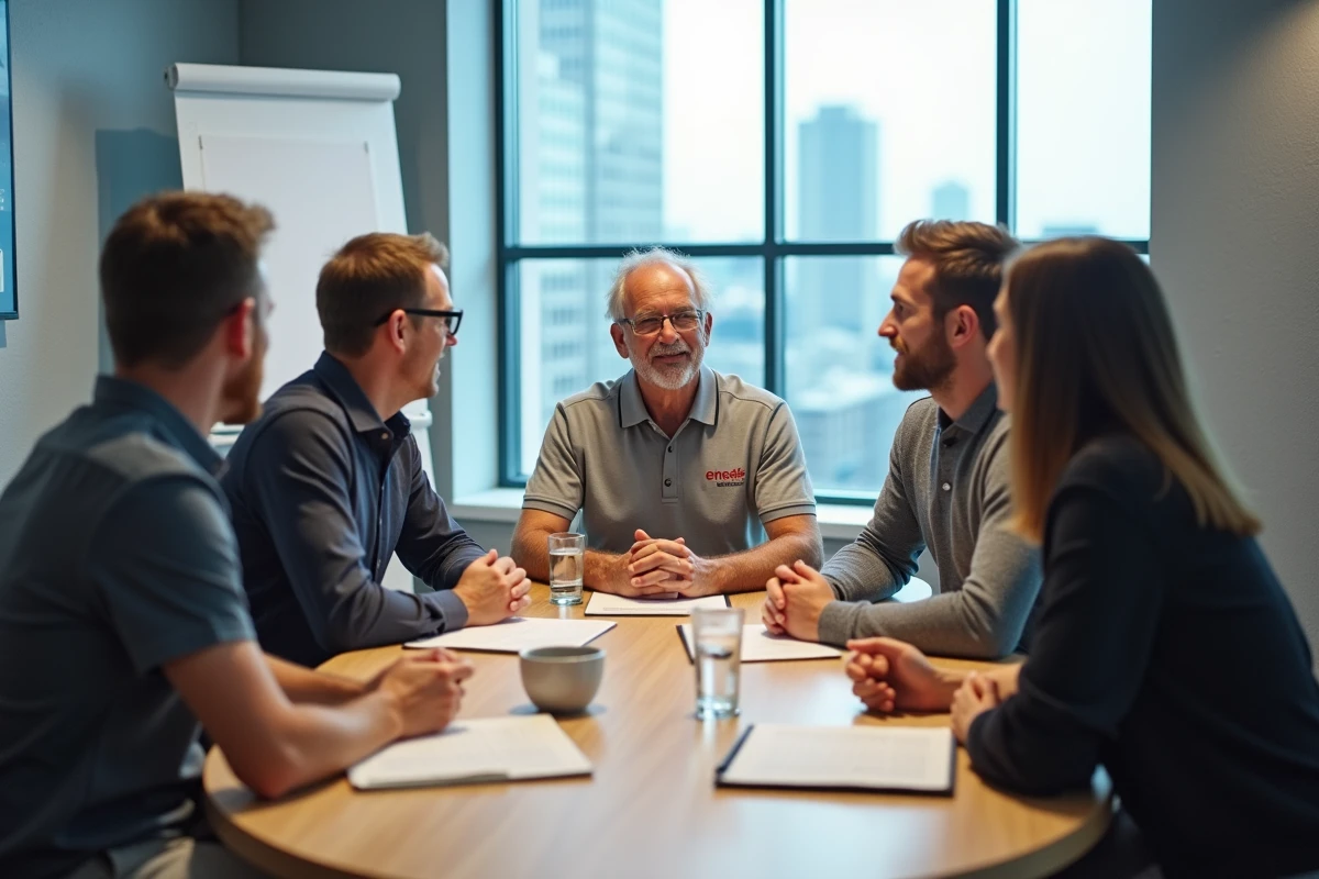 Session de questions-réponses entre futurs collaborateurs et un représentant Enedis dans les locaux Parallèle de Courbevoie